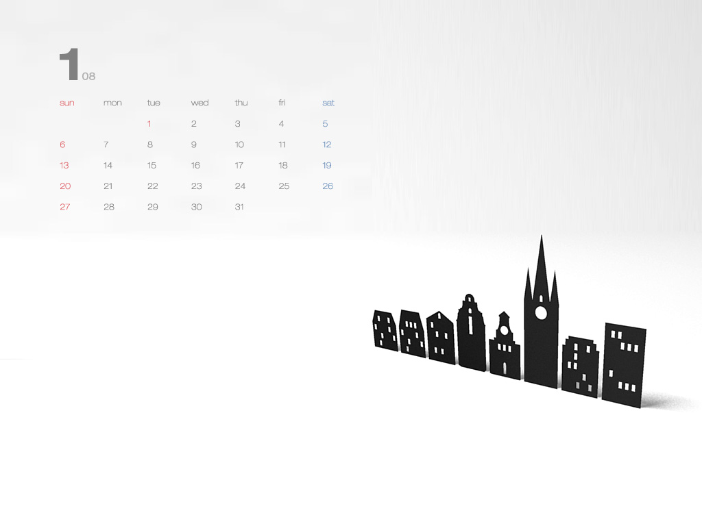 Desktop Calendar Wallpaper January 08 Mac Funamizu Design Blog