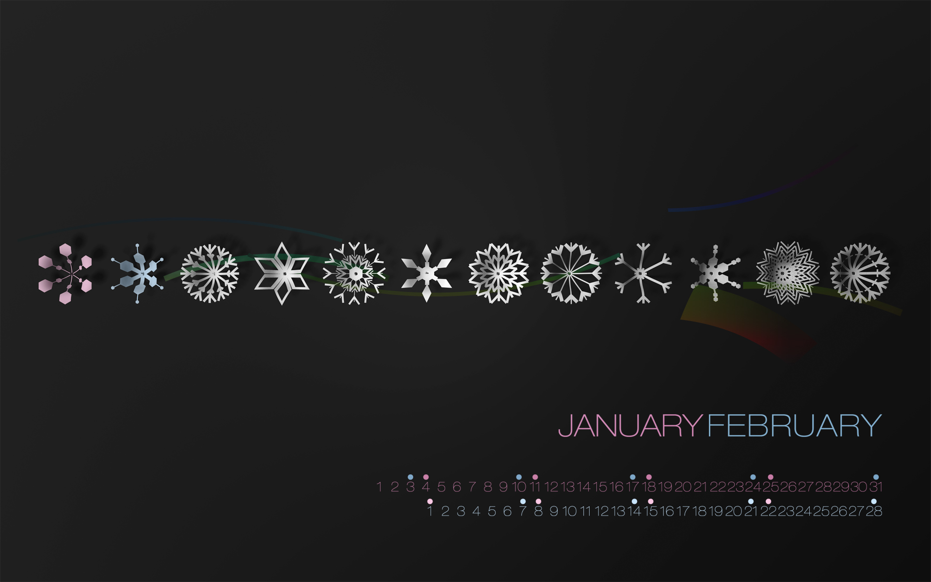 Desktop Calendar Wallpaper: Jan&Feb 2009